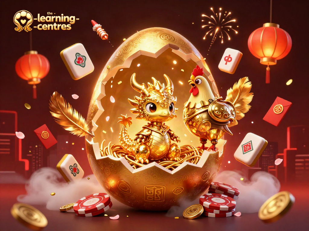 Engage in exciting gaming moments at the learning centres with a golden dragon revealing poker chips.