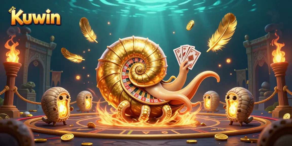 Kuwin offers thrilling gaming action with a giant nautilus roulette wheel and vibrant casino ambiance.