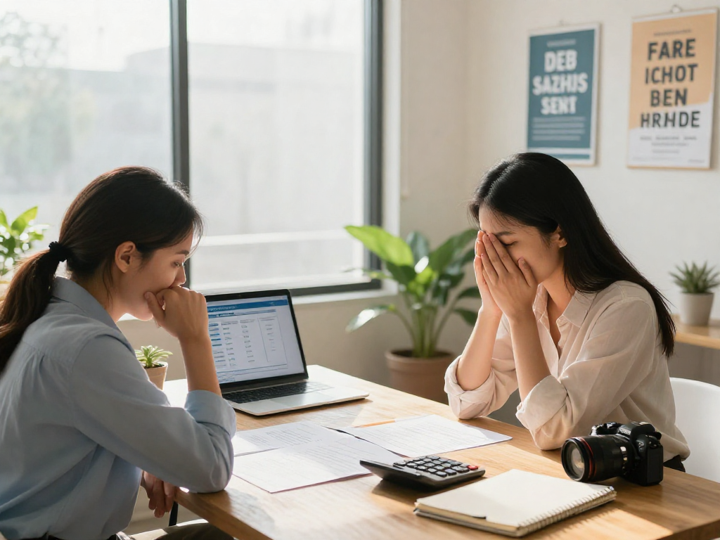 Financial counseling session at https://credit-consolidation.ca/ showing counselor assisting a client with debt solutions.