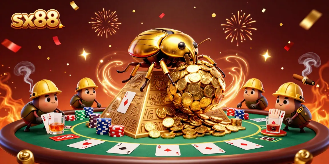 Experience thrilling moments at sx88, where golden coins and poker chips collide in a vibrant casino scene.
