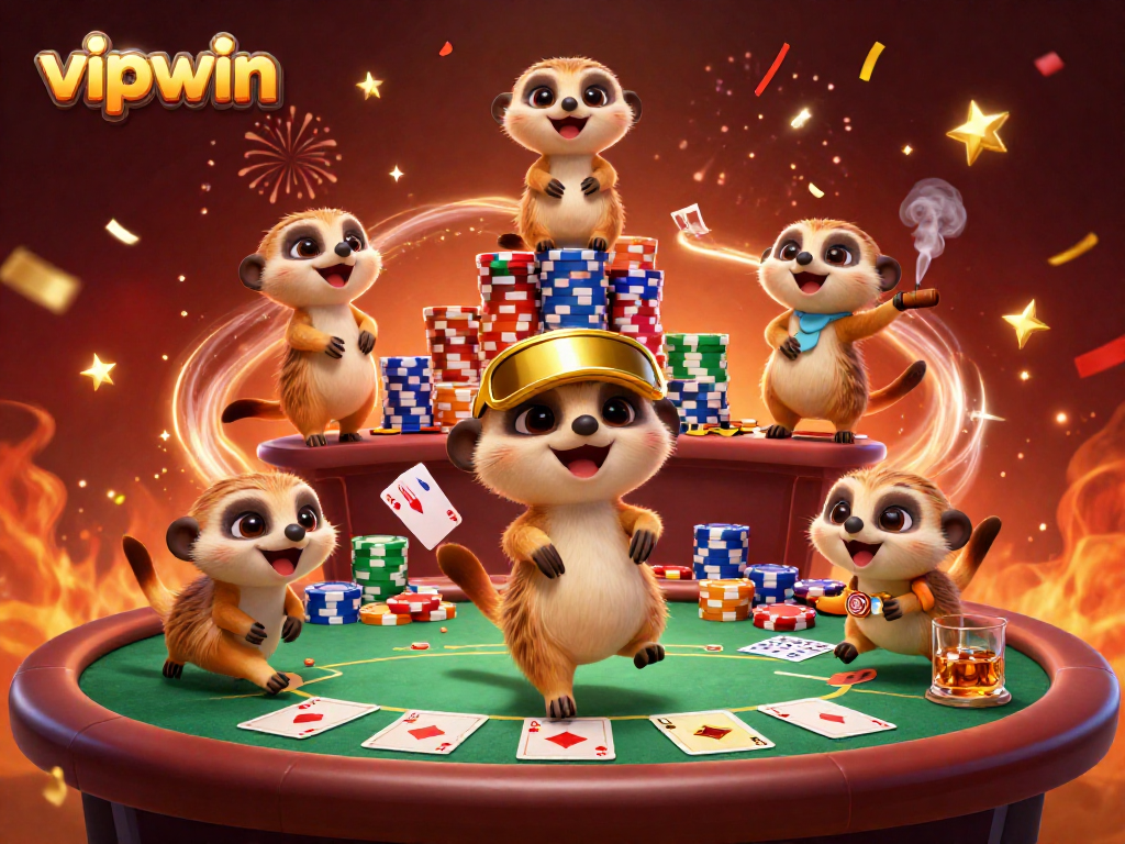 Join the excitement at vipwin with meerkats running a vibrant casino operation.