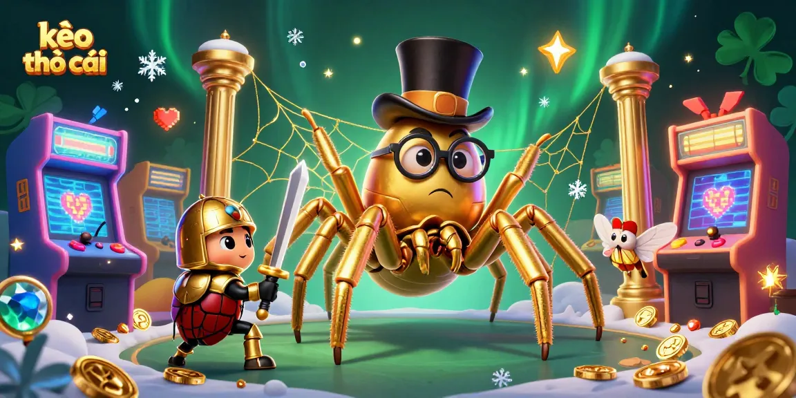 Engage with kèo nhà cái strategies while exploring a whimsical 3D casino scene filled with characters and game elements.